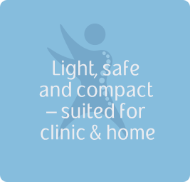 Light, safe and compact – suited for clinic & home